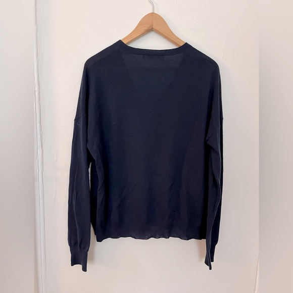 Organic by John Patrick — Merino Navy Cardigan - Picture 2 of 5